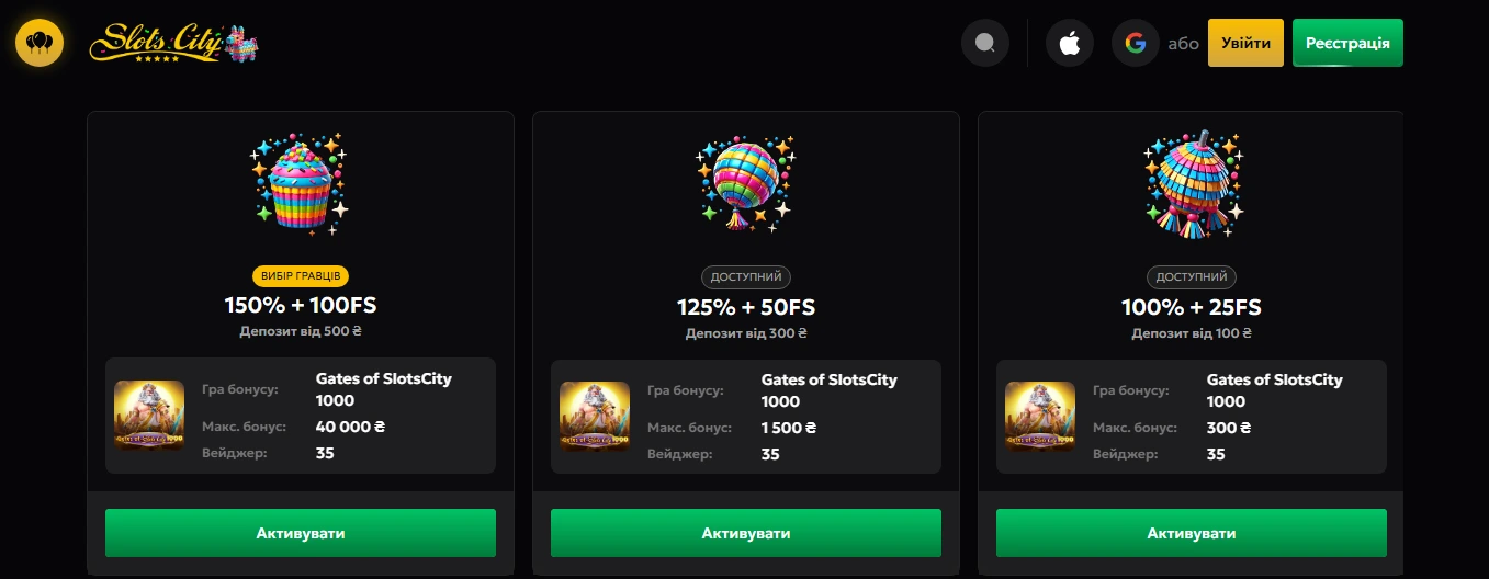 slots city casino вітальний бонус
